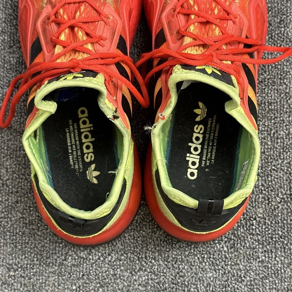 Adidas ZX 2K Boost Sneakers Mens Sz 8.5 Flux Solar Yellow/Hi-Res Red Shoes.